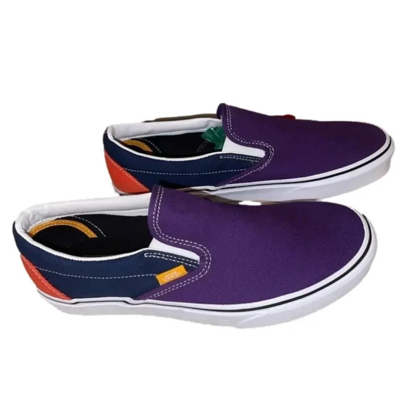 VANS Classic Slip-On shoes. Mix and Match multicolored color-block design. - Picture 1 of 10